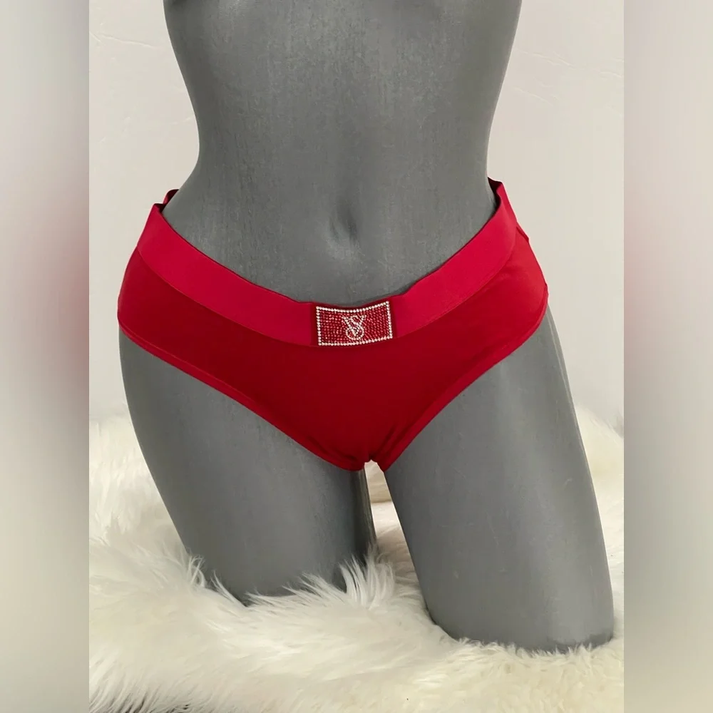 Victoria’s Secret Logo Cotton Shine Patch Hiphugger Panty Underwear. NWT